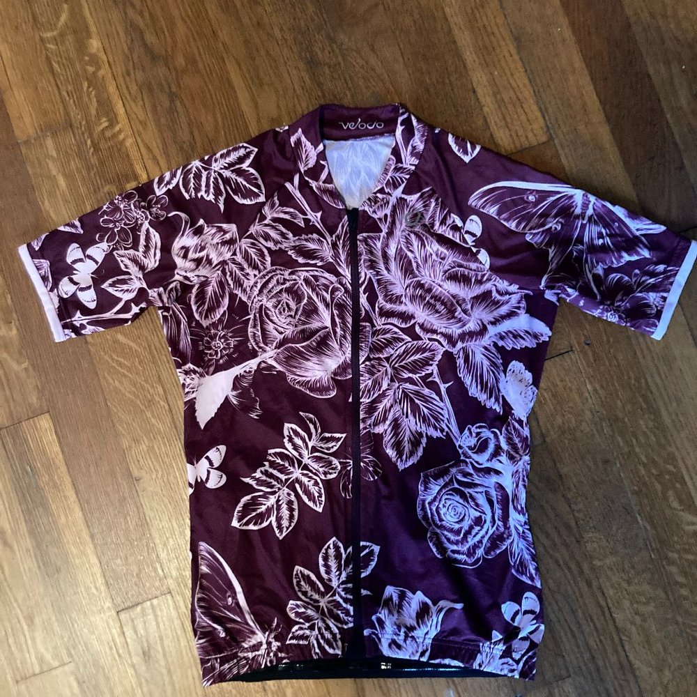 Velocio Floral SE cycling jersey - women's small, black cherry